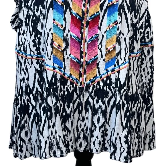 Savanna Jane Embroidered Boho Western Sz 2X Cap-Sleeve Blouse - Picture 4 of 10